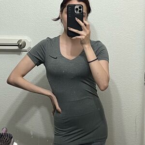 Nike Women's Gray V-Neck Top